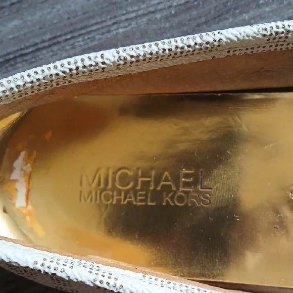 Michael Kors Cream Loafers with Medallion - Picture 4 of 5